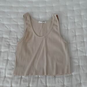 Perfectwhitetee Cropped Tank Top - Tan Size S